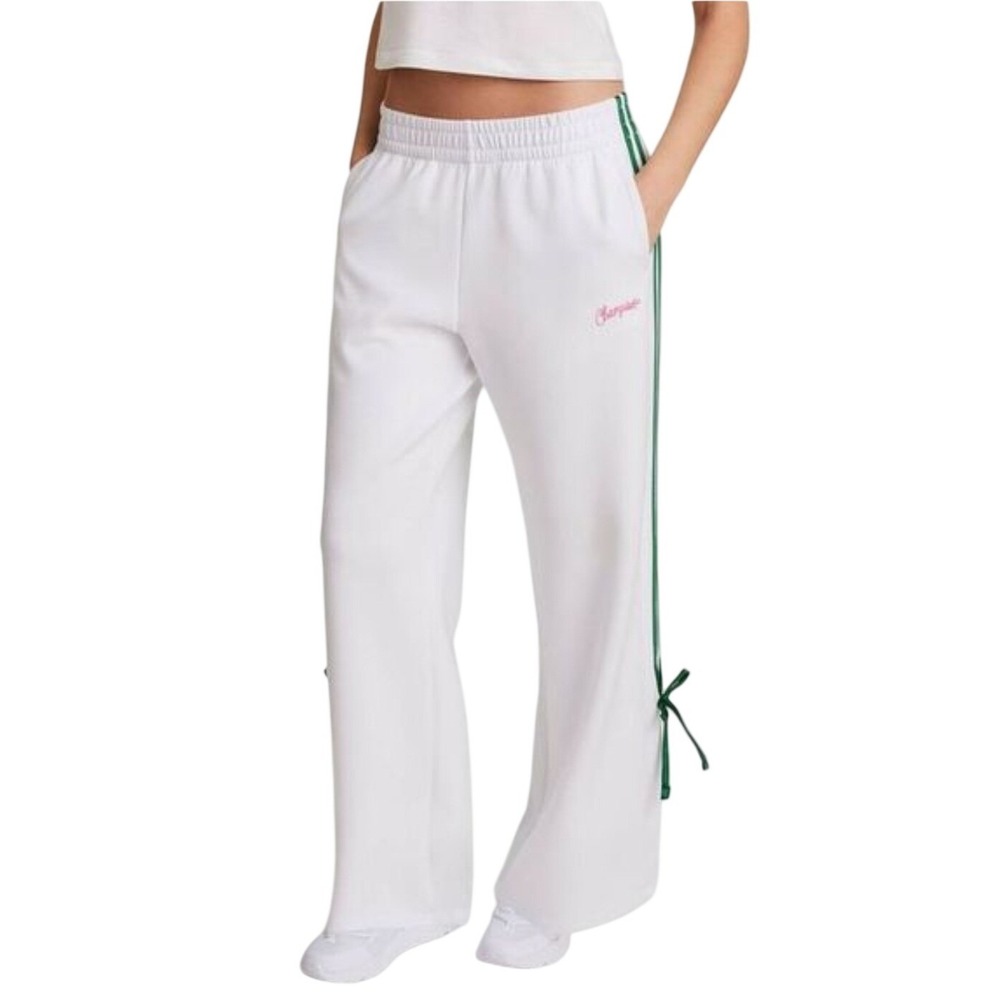 Champion In The Stands Wide Leg Side Tie Pants White Green CPW261PA35013 Medium